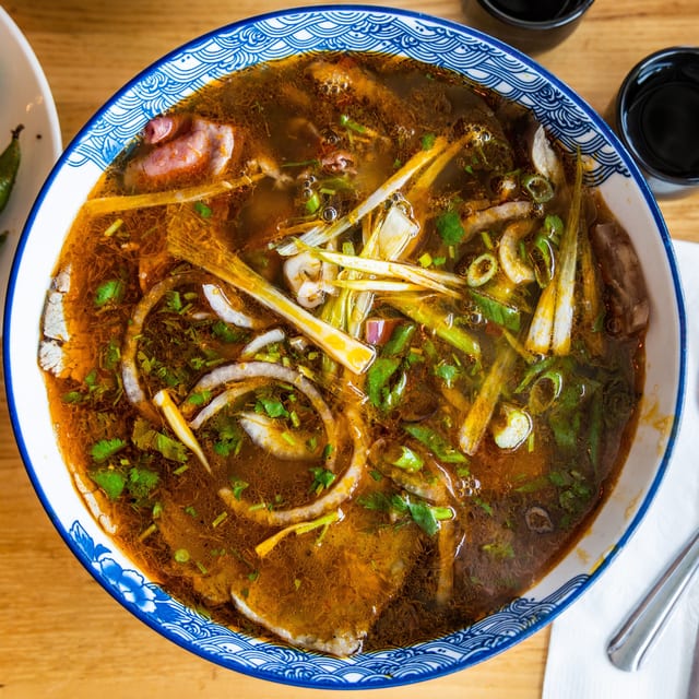 Spicy Beef & Pork Lemongrass Soup.
