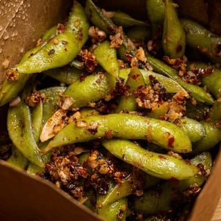 Spicy Garlic Edamame