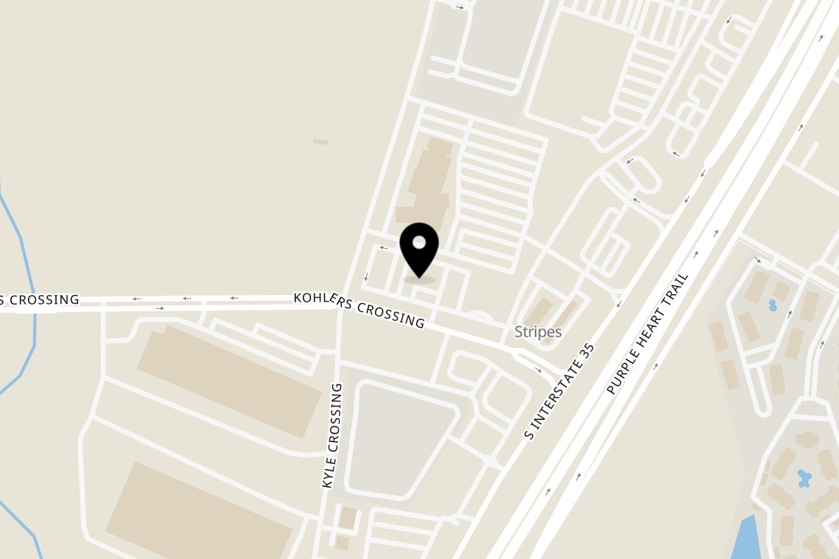 Map showing the location of Pho With Us on 2255 Kohlers Crossing Ste 400 in Kyle